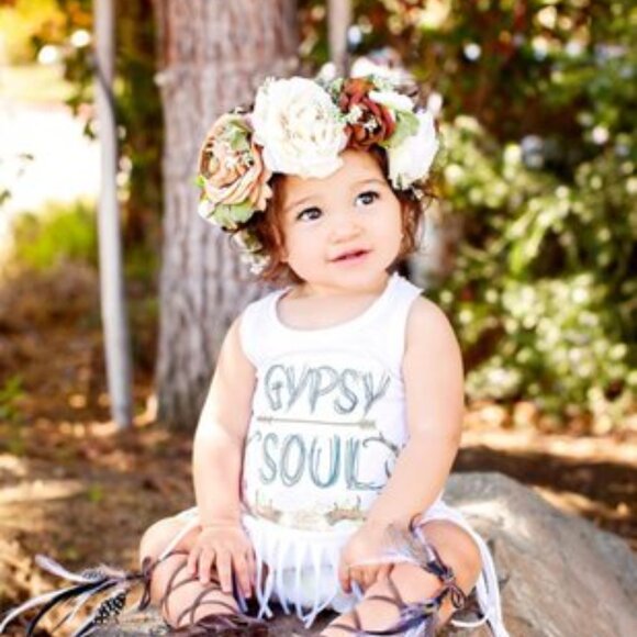 Toddler Infant Girls BOHO Gypsy Soul Summer Beach Fringed Top Dress - BRAND NEW - Picture 3 of 6